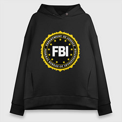 Толстовка оверсайз женская FBI Departament, цвет: черный