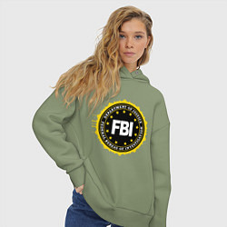Толстовка оверсайз женская FBI Departament, цвет: авокадо — фото 2