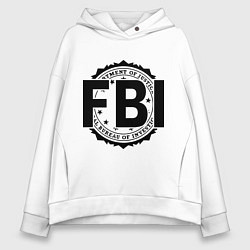 Толстовка оверсайз женская FBI Agency, цвет: белый