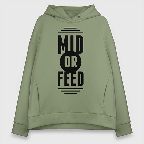 Женское худи оверсайз Mid or feed / Авокадо – фото 1