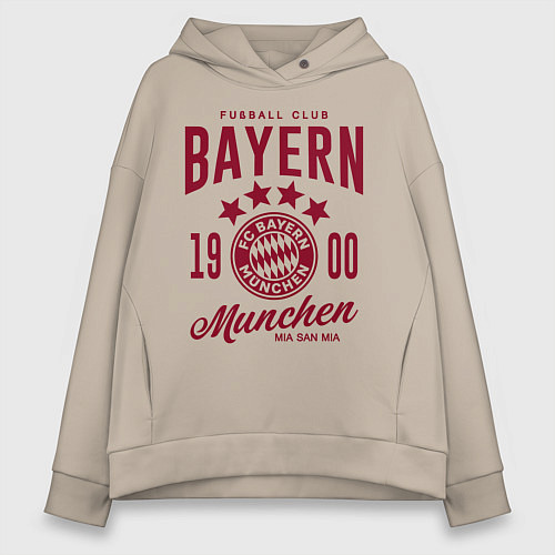 Женское худи оверсайз Bayern Munchen 1900 / Миндальный – фото 1