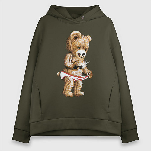 Женское худи оверсайз Nasty Bear / Хаки – фото 1