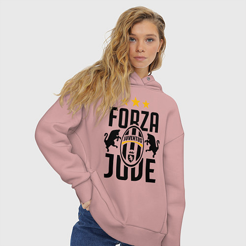 Женское худи оверсайз Forza Juve / Пыльно-розовый – фото 3