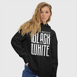 Толстовка оверсайз женская Juventus: Black & White, цвет: черный — фото 2
