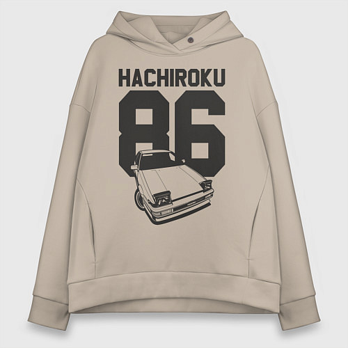 Женское худи оверсайз Toyota AE86 Hachiroku / Миндальный – фото 1