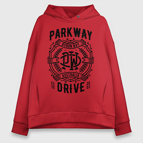 Женское худи оверсайз Parkway Drive: Australia / Красный – фото 1