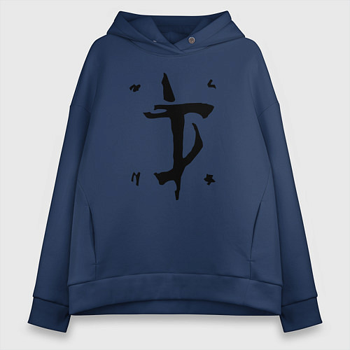 Женское худи оверсайз DOOM Slayer / Тёмно-синий – фото 1