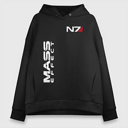 Толстовка оверсайз женская MASS EFFECT N7, цвет: черный