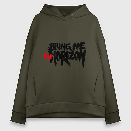 Женское худи оверсайз Bring me the horizon / Хаки – фото 1