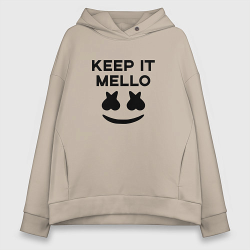 Женское худи оверсайз Keep it Mello / Миндальный – фото 1