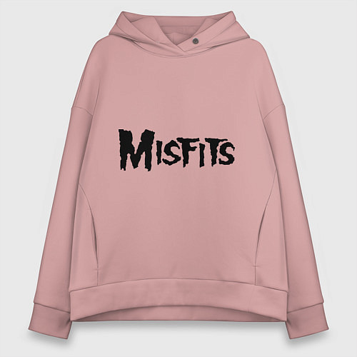 Женское худи оверсайз Misfits logo / Пыльно-розовый – фото 1