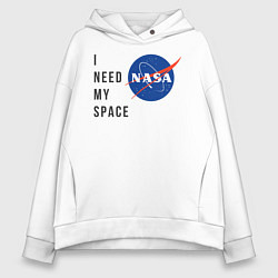 Толстовка оверсайз женская Nasa i need my space, цвет: белый