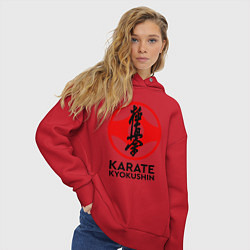 Толстовка оверсайз женская Karate Kyokushin, цвет: красный — фото 2