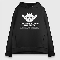 Толстовка оверсайз женская TOP: CHLORINE, цвет: черный