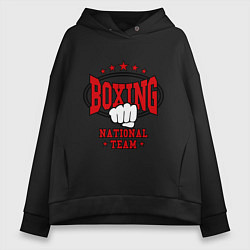 Толстовка оверсайз женская Boxing national team, цвет: черный