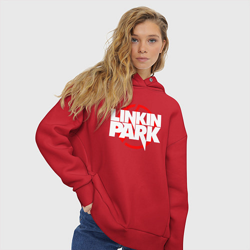 Женское худи оверсайз LINKIN PARK / Красный – фото 3