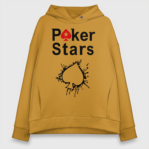 Женское худи оверсайз Poker Stars / Горчичный – фото 1