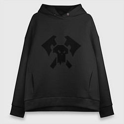 Толстовка оверсайз женская Орки (Orks), цвет: черный