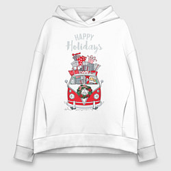 Женское худи оверсайз Happy holiday