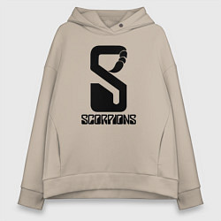 Толстовка оверсайз женская Scorpions logo, цвет: миндальный