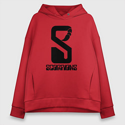 Толстовка оверсайз женская Scorpions logo, цвет: красный