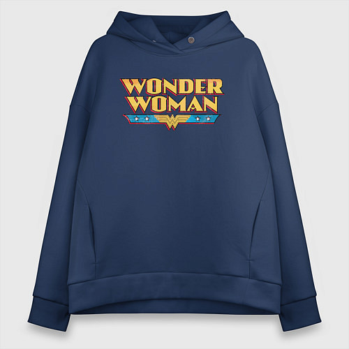 Женское худи оверсайз Wonder Woman / Тёмно-синий – фото 1