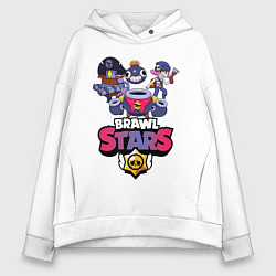 Толстовка оверсайз женская Brawl Stars, цвет: белый