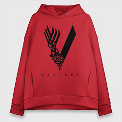 Толстовка оверсайз женская VIKINGS, цвет: красный