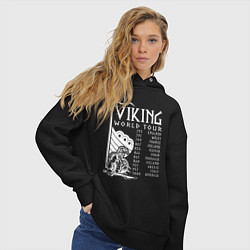 Толстовка оверсайз женская Viking world tour, цвет: черный — фото 2