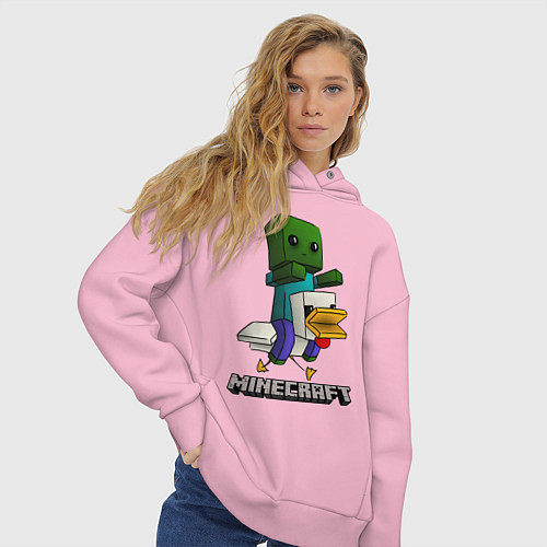 Женское худи оверсайз MINECRAFT / Светло-розовый – фото 3