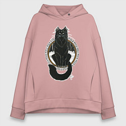Толстовка оверсайз женская Йольский кот, цвет: пыльно-розовый