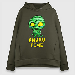 Толстовка оверсайз женская Амуму, цвет: хаки