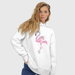 Толстовка оверсайз женская Flamingo, цвет: белый — фото 2