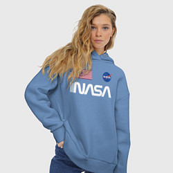 Толстовка оверсайз женская NASA, цвет: мягкое небо — фото 2