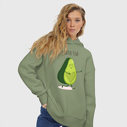 Толстовка оверсайз женская Авокадо любовь, цвет: авокадо — фото 2