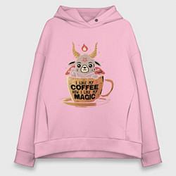 Толстовка оверсайз женская Magic Coffee, цвет: светло-розовый
