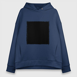 Толстовка оверсайз женская ЧЕРНЫЙ КВАДРАТ, цвет: тёмно-синий
