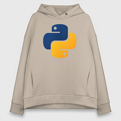 Толстовка оверсайз женская Python, цвет: миндальный