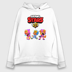 Толстовка оверсайз женская BRAWL STARS, цвет: белый