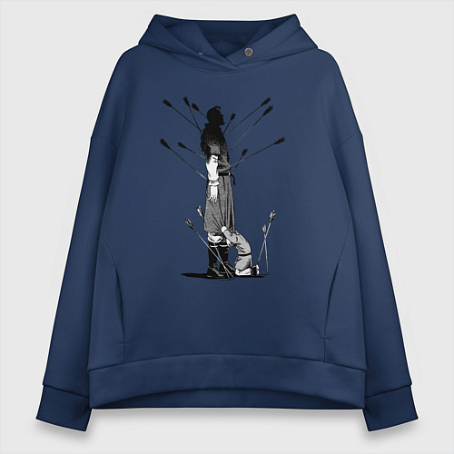Женское худи оверсайз Vinland saga / Тёмно-синий – фото 1