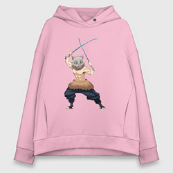 Толстовка оверсайз женская KIMETSU NO YAIBA, цвет: светло-розовый