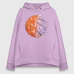 Толстовка оверсайз женская BasketBall, цвет: лаванда