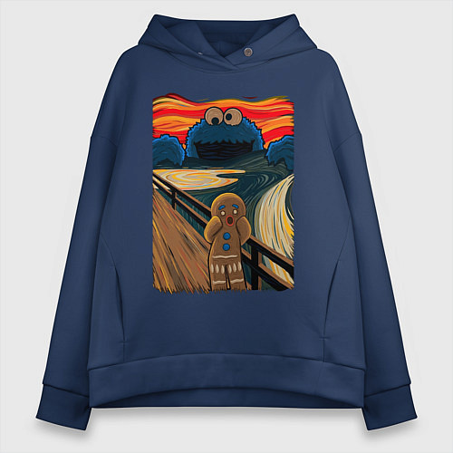 Женское худи оверсайз КОРЖИК КРИК / Тёмно-синий – фото 1