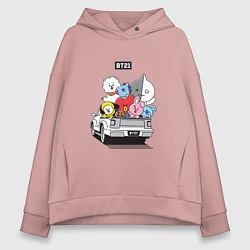 Толстовка оверсайз женская BT21, цвет: пыльно-розовый