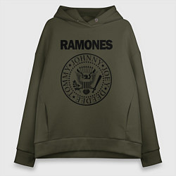 Толстовка оверсайз женская RAMONES, цвет: хаки