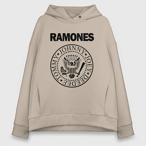 Женское худи оверсайз RAMONES / Миндальный – фото 1