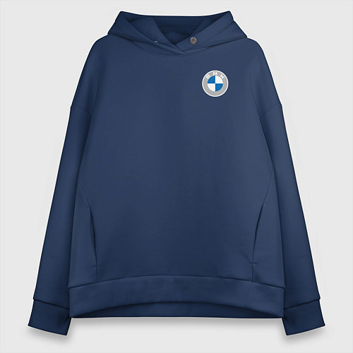 Женское худи оверсайз BMW LOGO 2020 / Тёмно-синий – фото 1