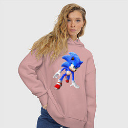 Толстовка оверсайз женская SONIC, цвет: пыльно-розовый — фото 2