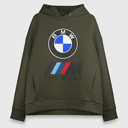 Толстовка оверсайз женская BMW BOSS, цвет: хаки