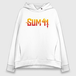 Толстовка оверсайз женская Logo SUM, цвет: белый
